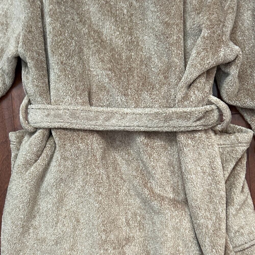 Daniel Buchler Men’s Plush Tan Bathrobe, Size L/XL - Picture 12 of 15